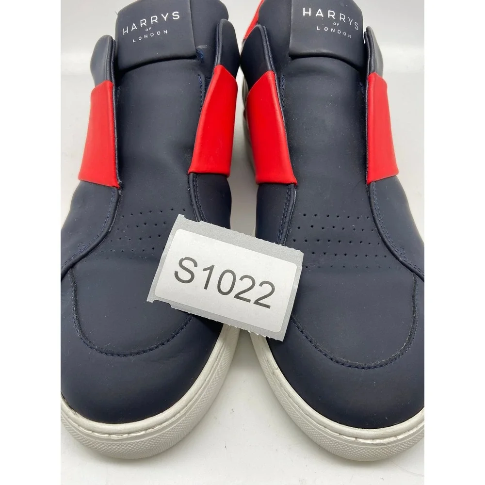 Harrys of London Sneakers‎ Mens Sz 10 EU 43 Bolt 2Tech Trainers Navy Red Accent